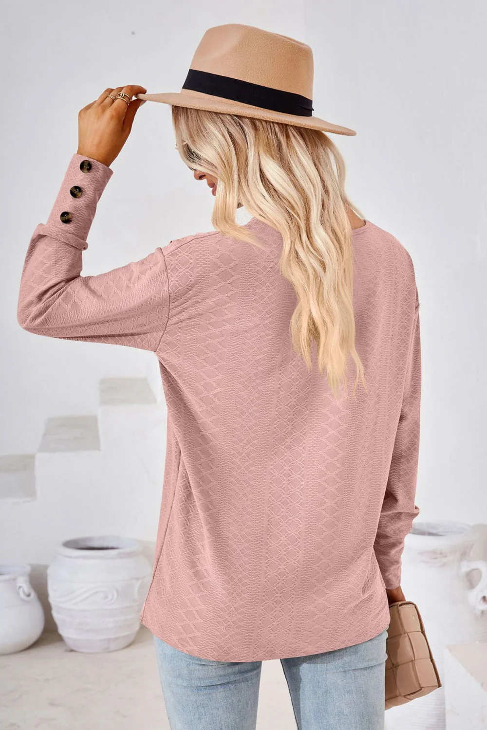 V-Neck Long Sleeve Blouse - Image 9