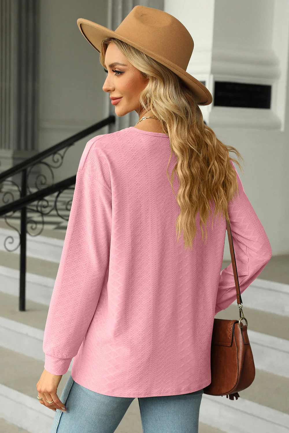 V-Neck Long Sleeve T-Shirt - Image 11