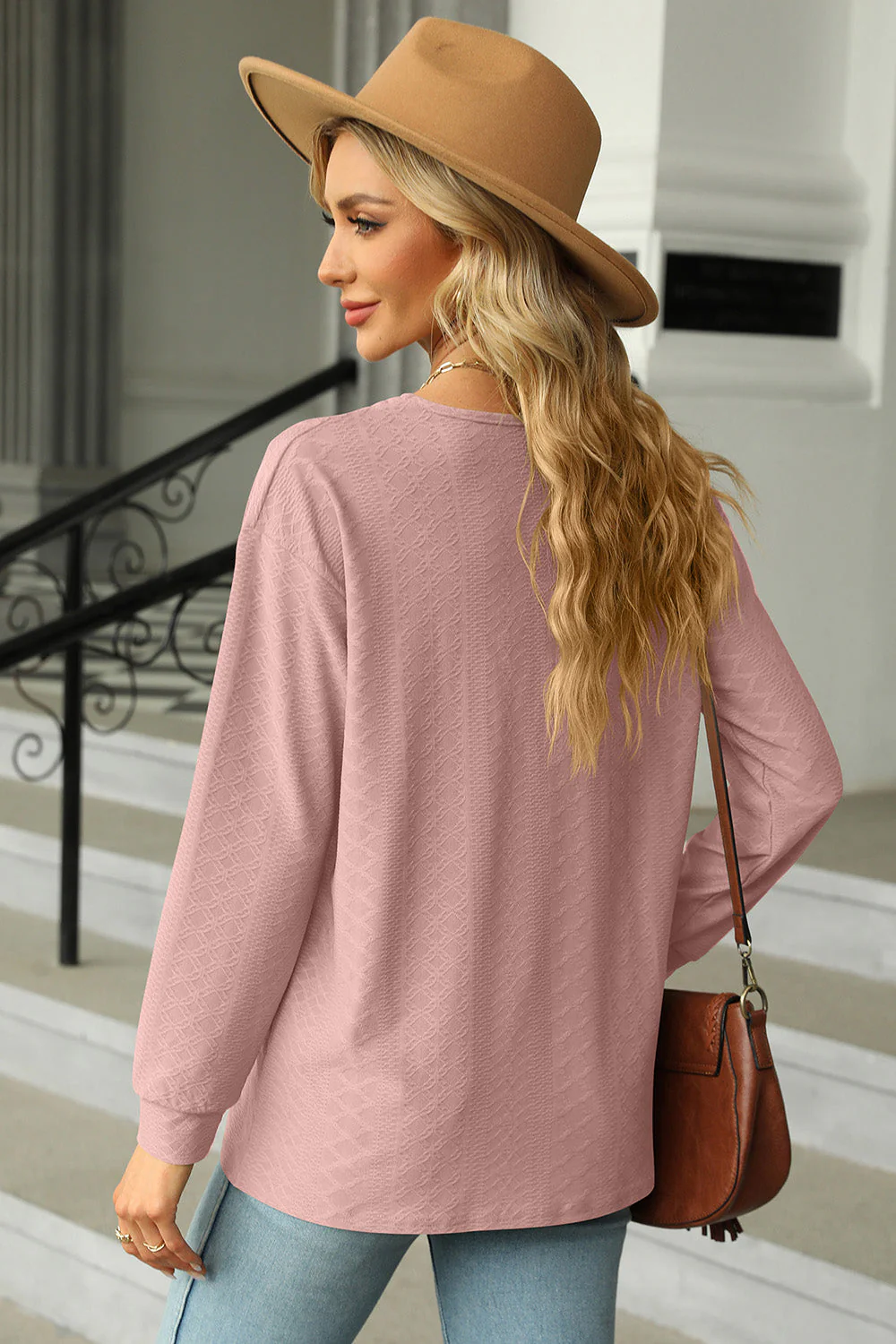 V-Neck Long Sleeve T-Shirt - Image 21