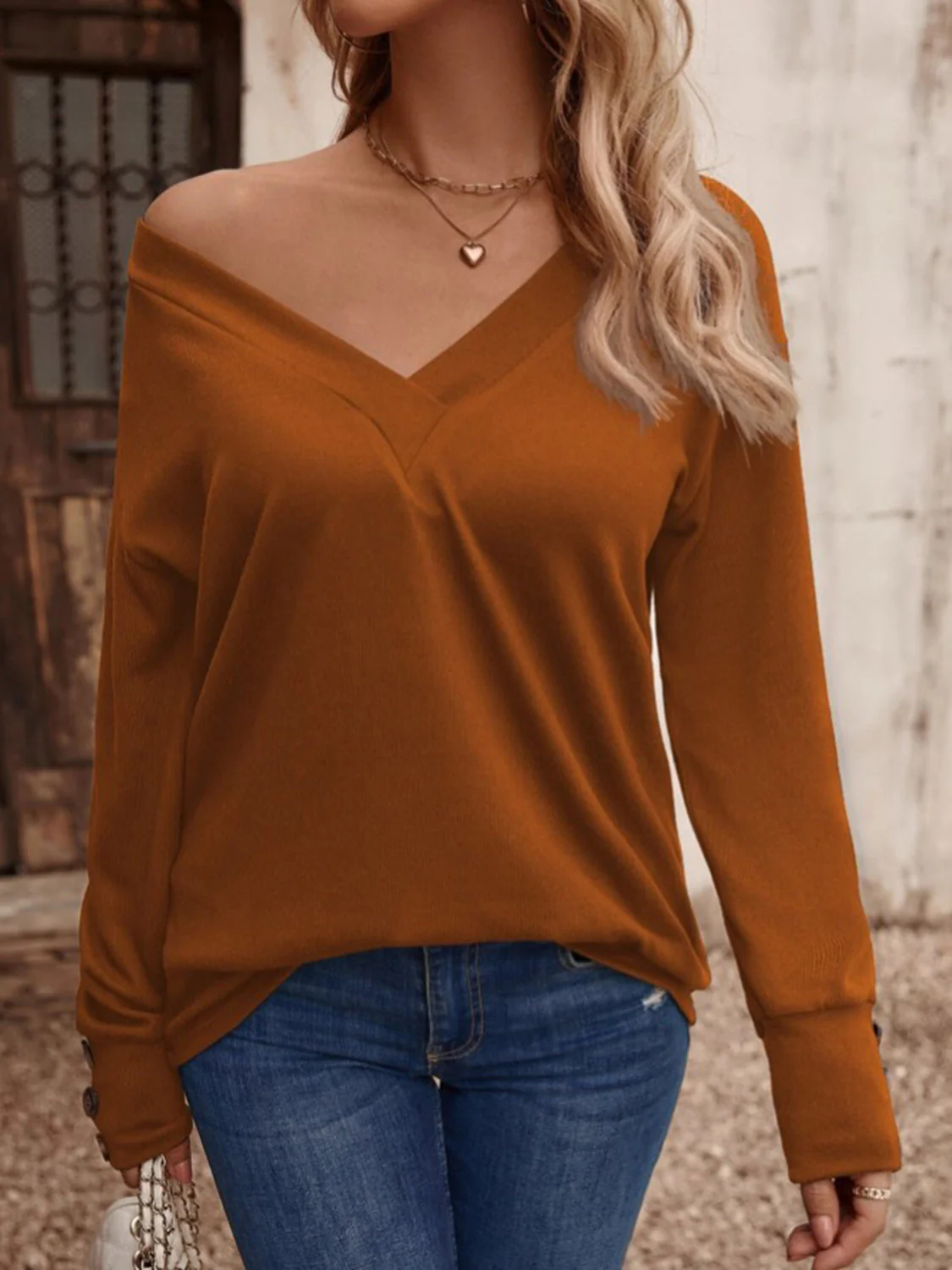 V-Neck Long Sleeve Top - Image 11