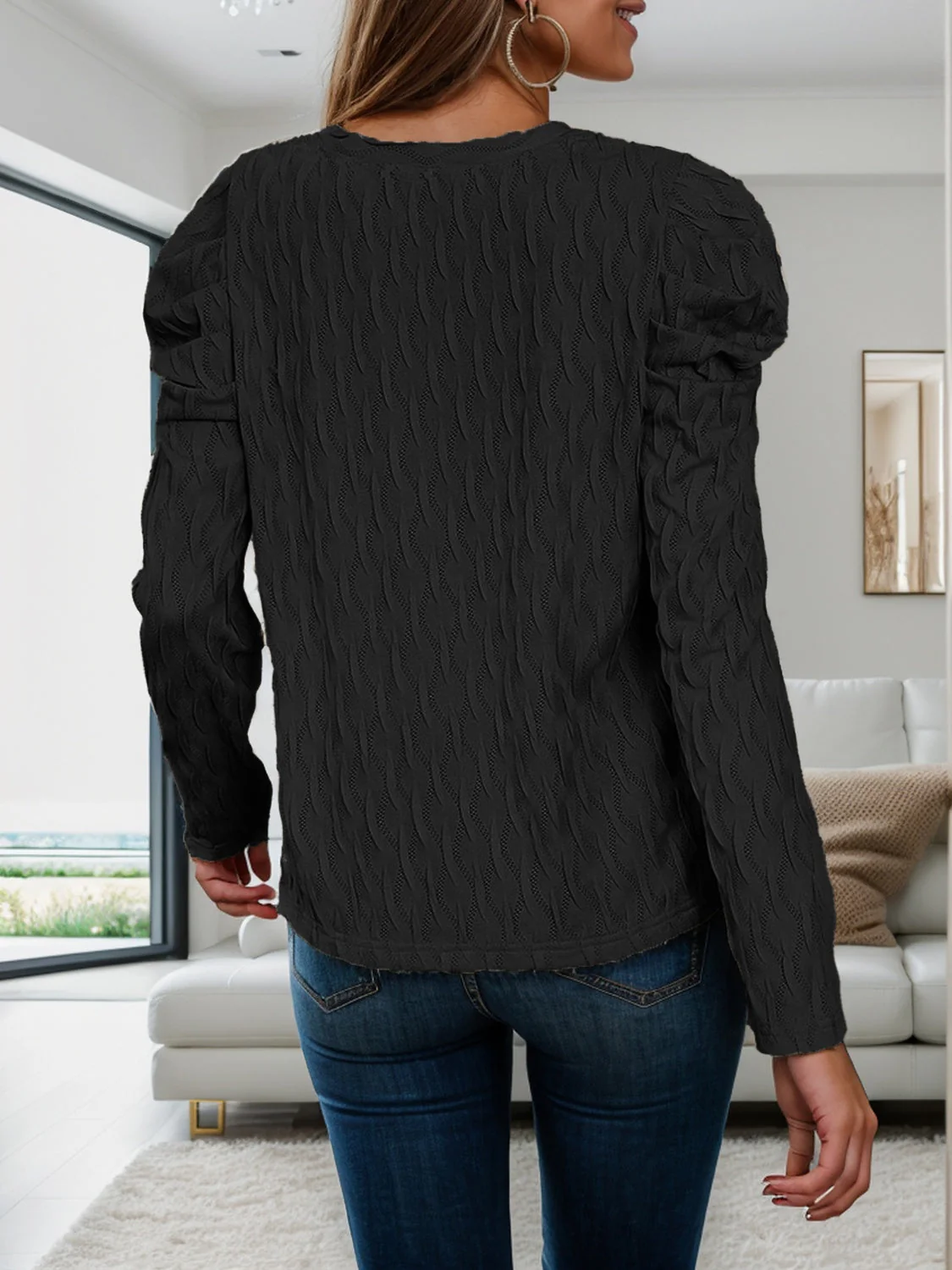 V-Neck Puff Sleeve Top - Image 5