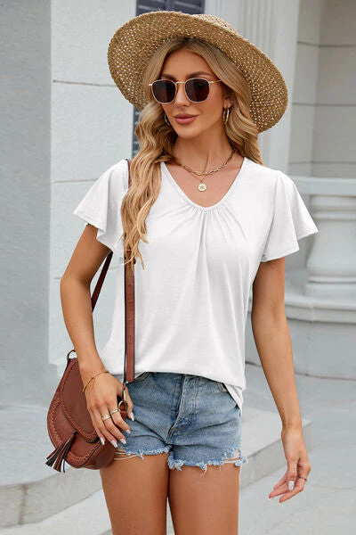 V-Neck Short Sleeve T-Shirt - Image 10