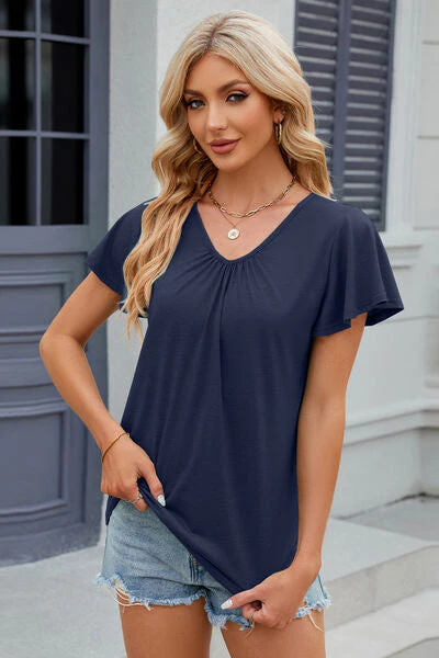 V-Neck Short Sleeve T-Shirt - Image 13