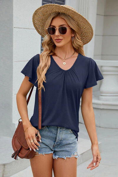 V-Neck Short Sleeve T-Shirt - Image 14
