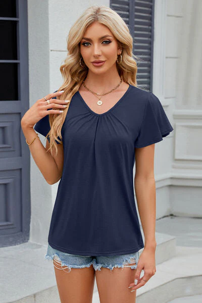 V-Neck Short Sleeve T-Shirt - Image 16