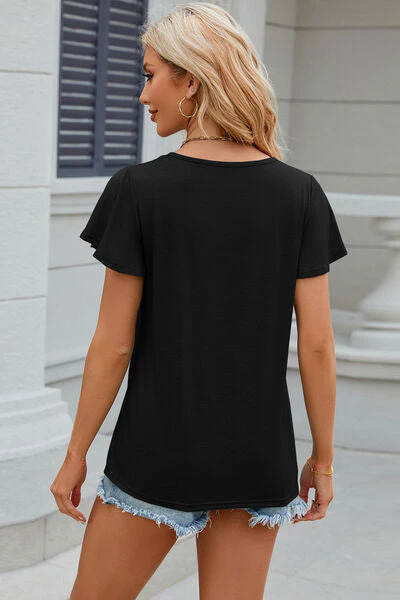 V-Neck Short Sleeve T-Shirt - Image 2