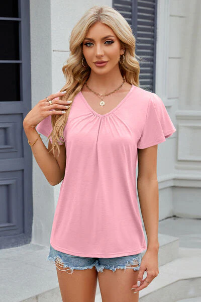 V-Neck Short Sleeve T-Shirt - Image 22