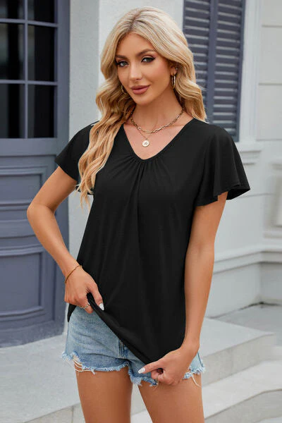 V-Neck Short Sleeve T-Shirt - Image 4