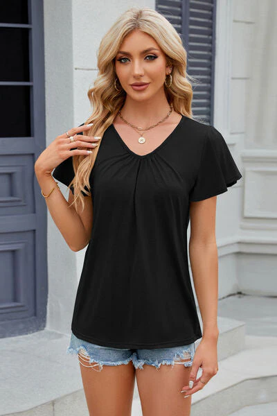 V-Neck Short Sleeve T-Shirt - Image 5