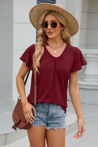 V-Neck Short Sleeve T-Shirt - Image 8