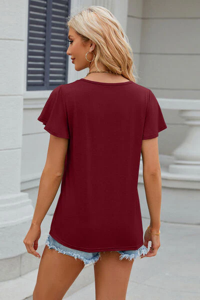 V-Neck Short Sleeve T-Shirt - Image 9