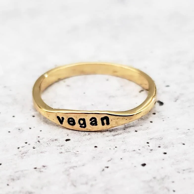 Vegan Dainty Gold Ring by Salt and Sparkle - Image 3