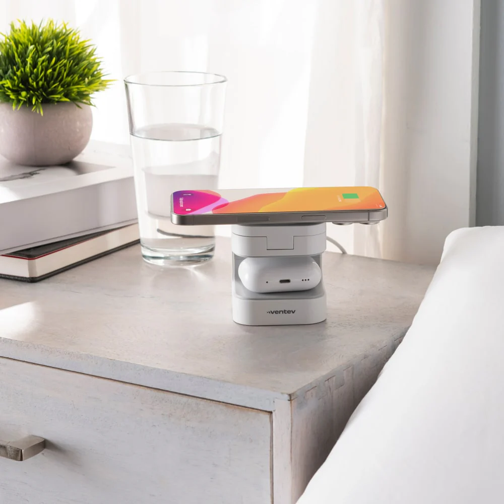Ventev 15W Qi2 Wireless Charging Cube 2-in-1 White by Ventev - Image 7