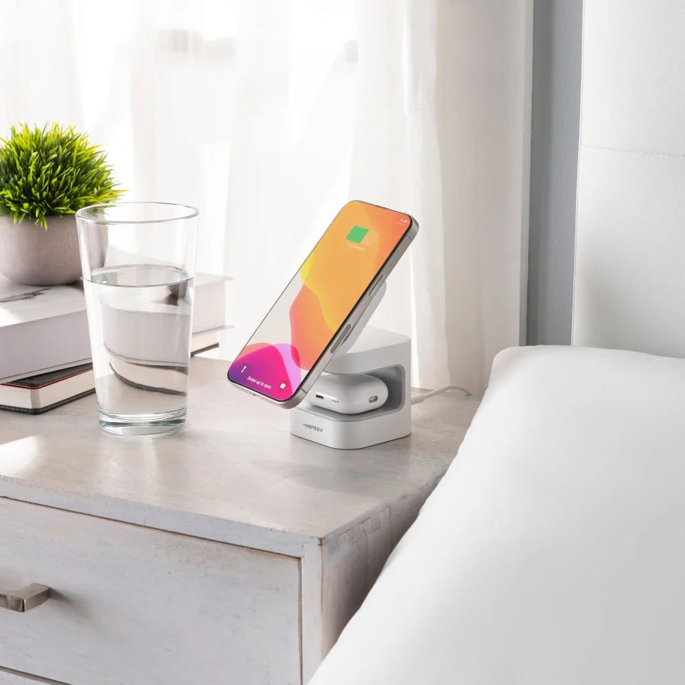 Ventev 15W Qi2 Wireless Charging Cube 2-in-1 White by Ventev - Image 8