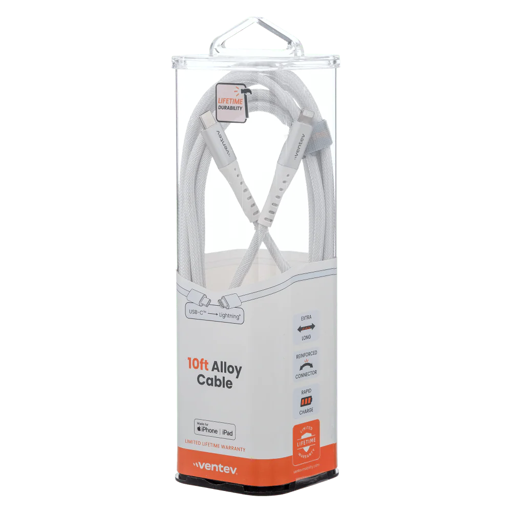 Ventev Chargesync Alloy USB C to Apple Lightning Cable 10ft by Ventev - Image 2