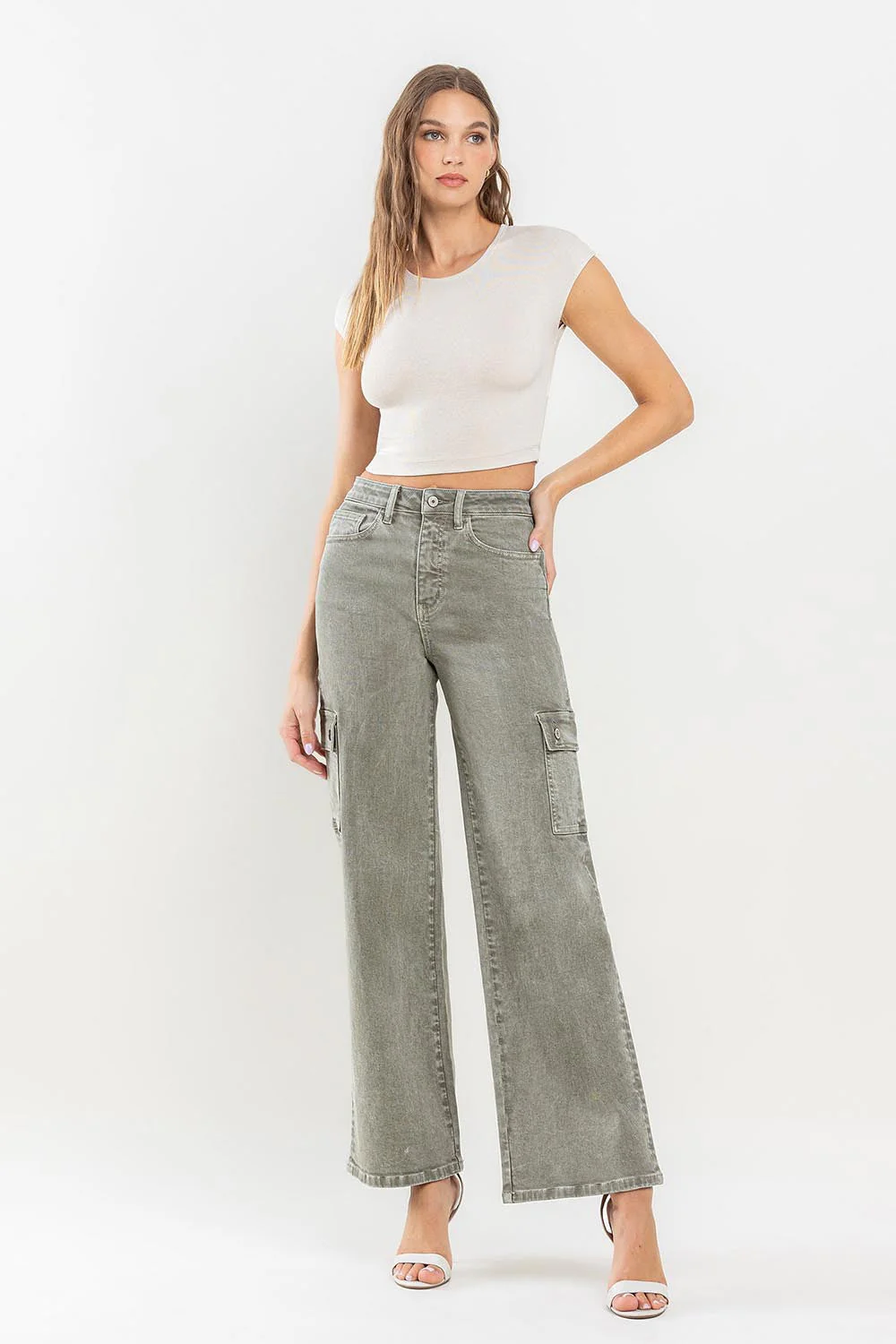 Vervet by Flying Monkey 90's Super High Rise Cargo Jeans - Image 3