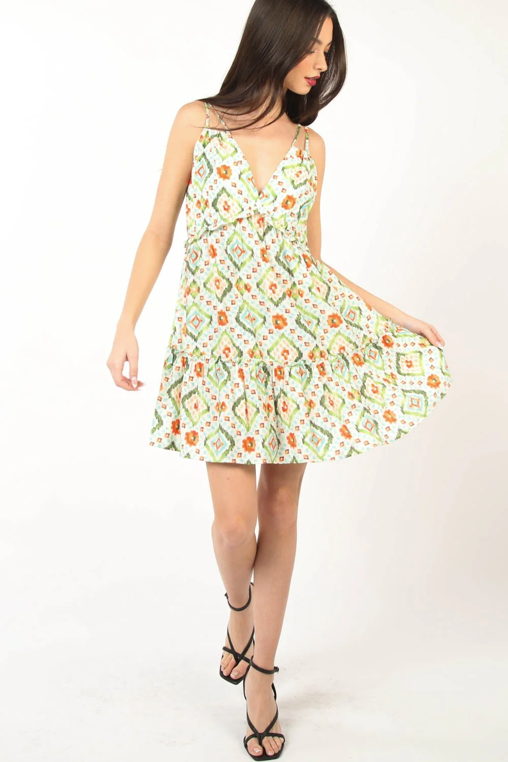 VERY J Floral Back Smocked Ruffled Mini Dress - Image 4