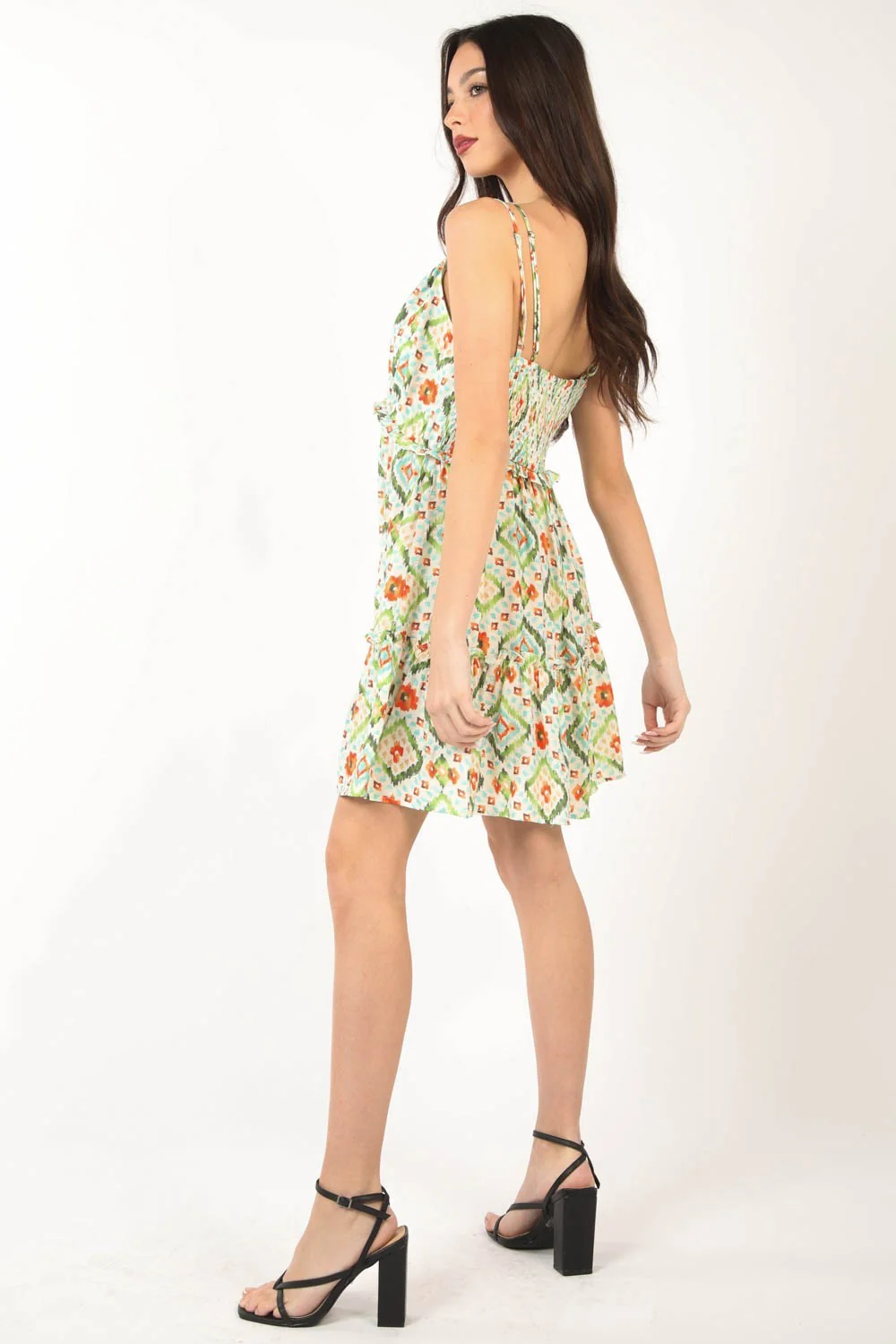 VERY J Floral Back Smocked Ruffled Mini Dress - Image 5