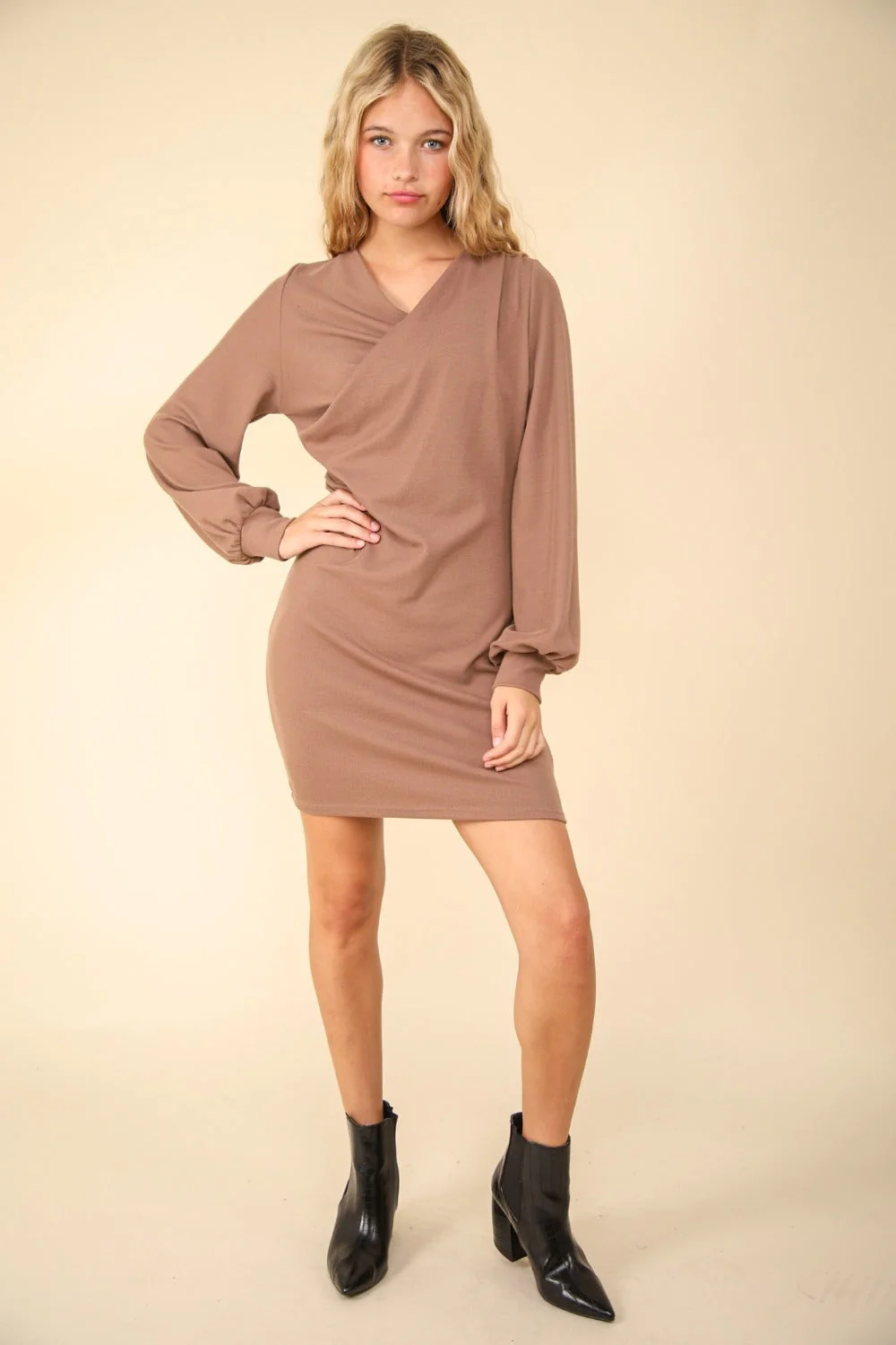 VERY J Ruched Detail Bodycon Mini Dress - Image 5