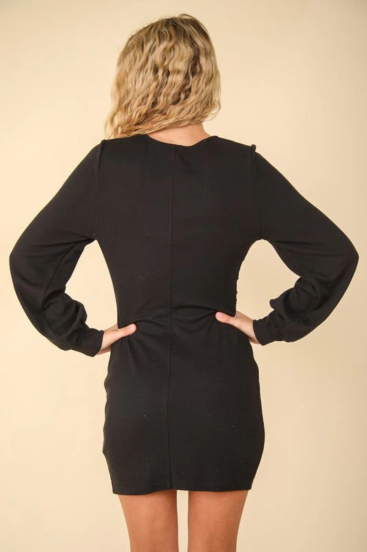 VERY J Ruched Detail Bodycon Mini Dress - Image 2