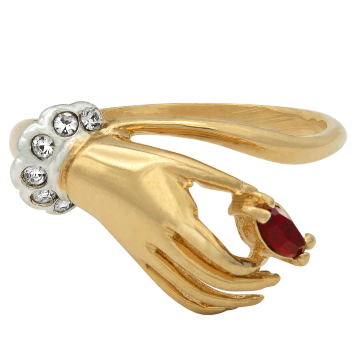 Vintage Austrian Crystals 18k Yellow Gold Matte or Polished Finish Made in USA by PVD Vintage Jewelry - Image 10