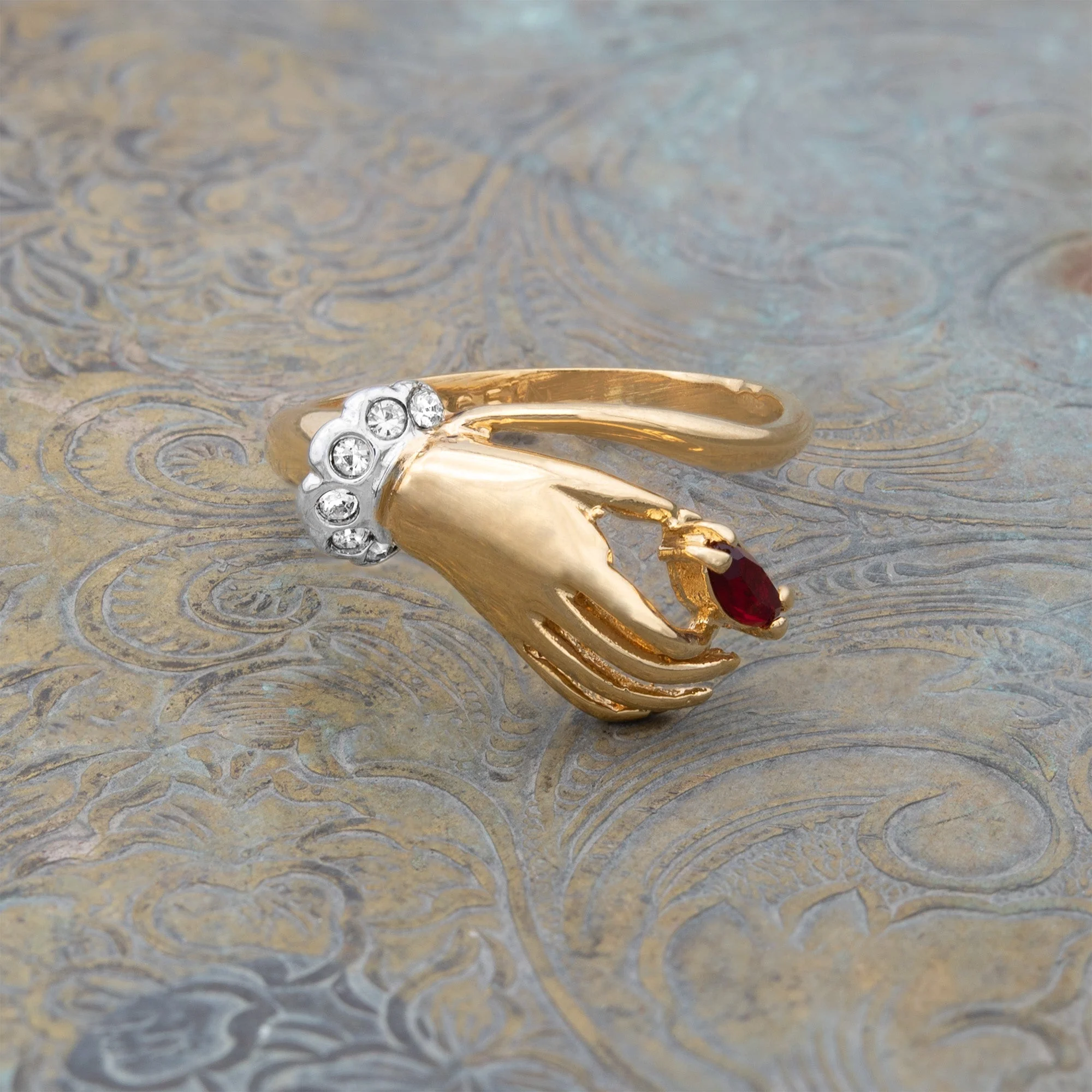 Vintage Austrian Crystals 18k Yellow Gold Matte or Polished Finish Made in USA by PVD Vintage Jewelry - Image 12