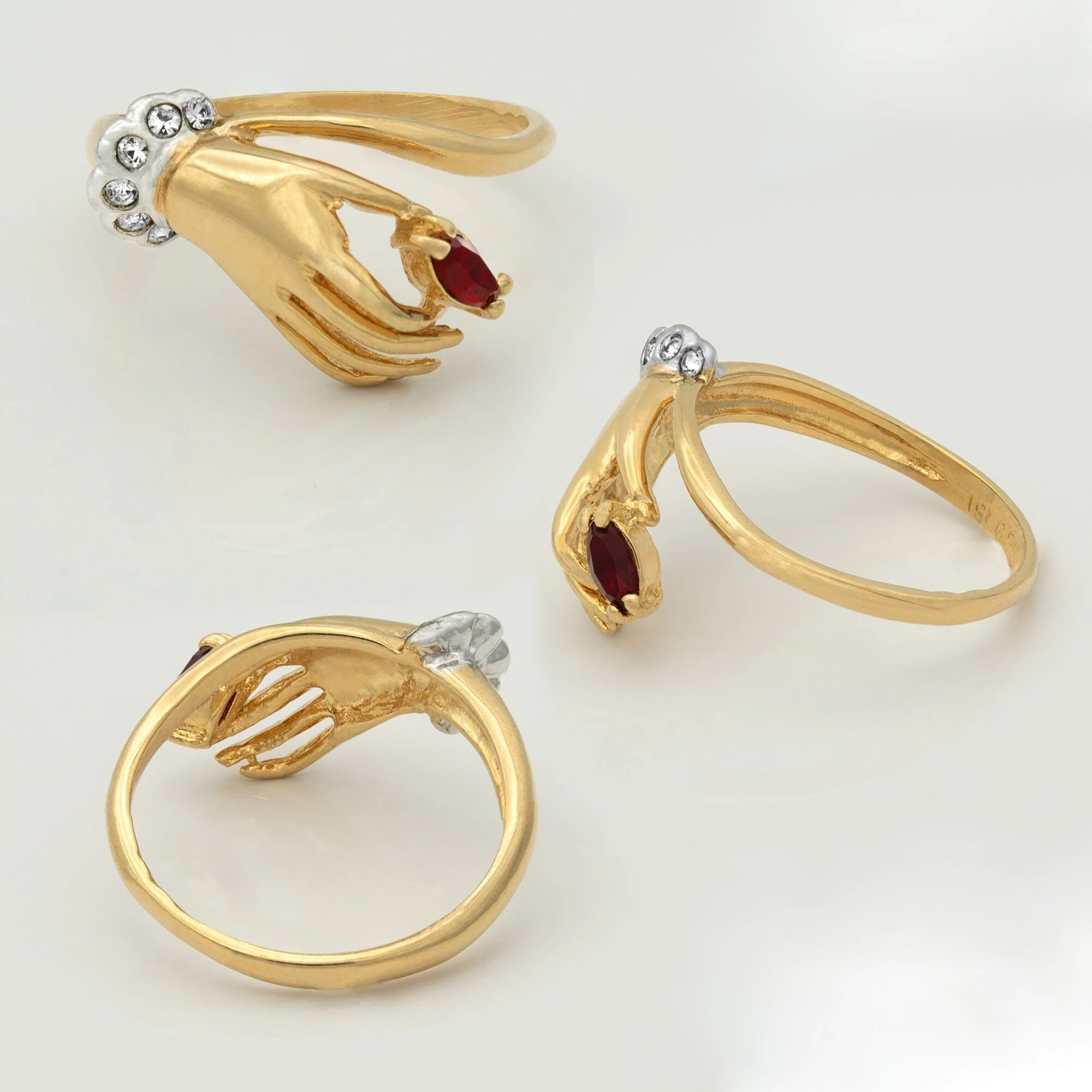Vintage Austrian Crystals 18k Yellow Gold Matte or Polished Finish Made in USA by PVD Vintage Jewelry - Image 27