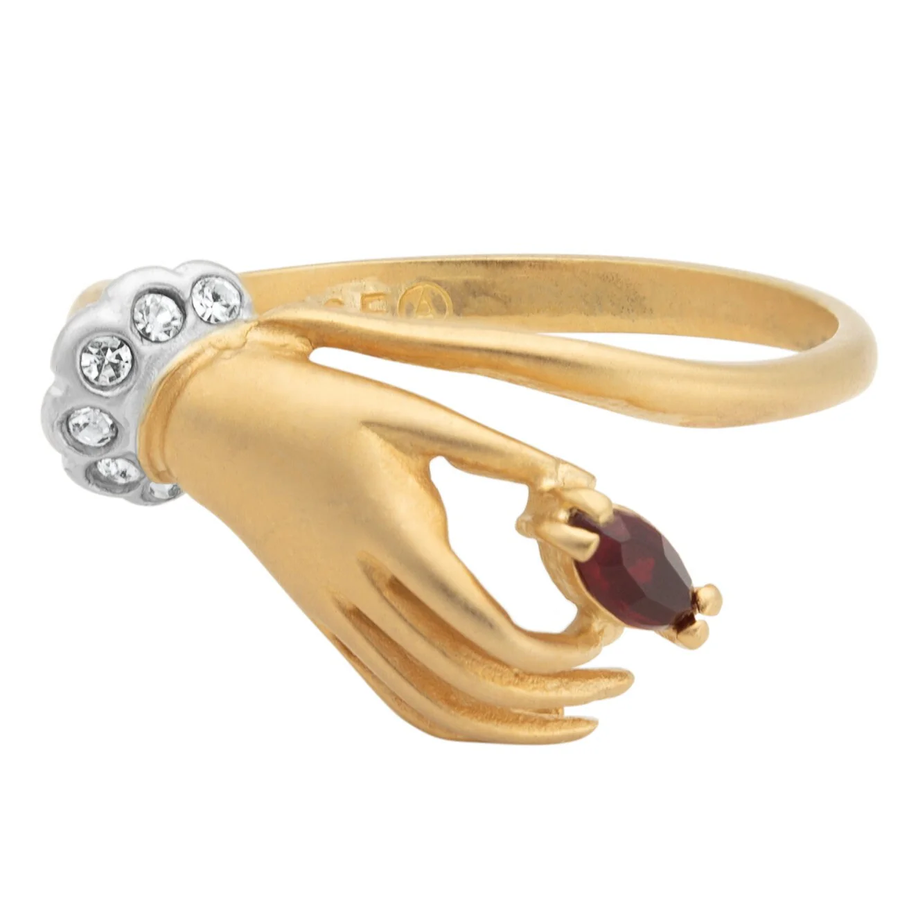 Vintage Austrian Crystals 18k Yellow Gold Matte or Polished Finish Made in USA by PVD Vintage Jewelry - Image 3