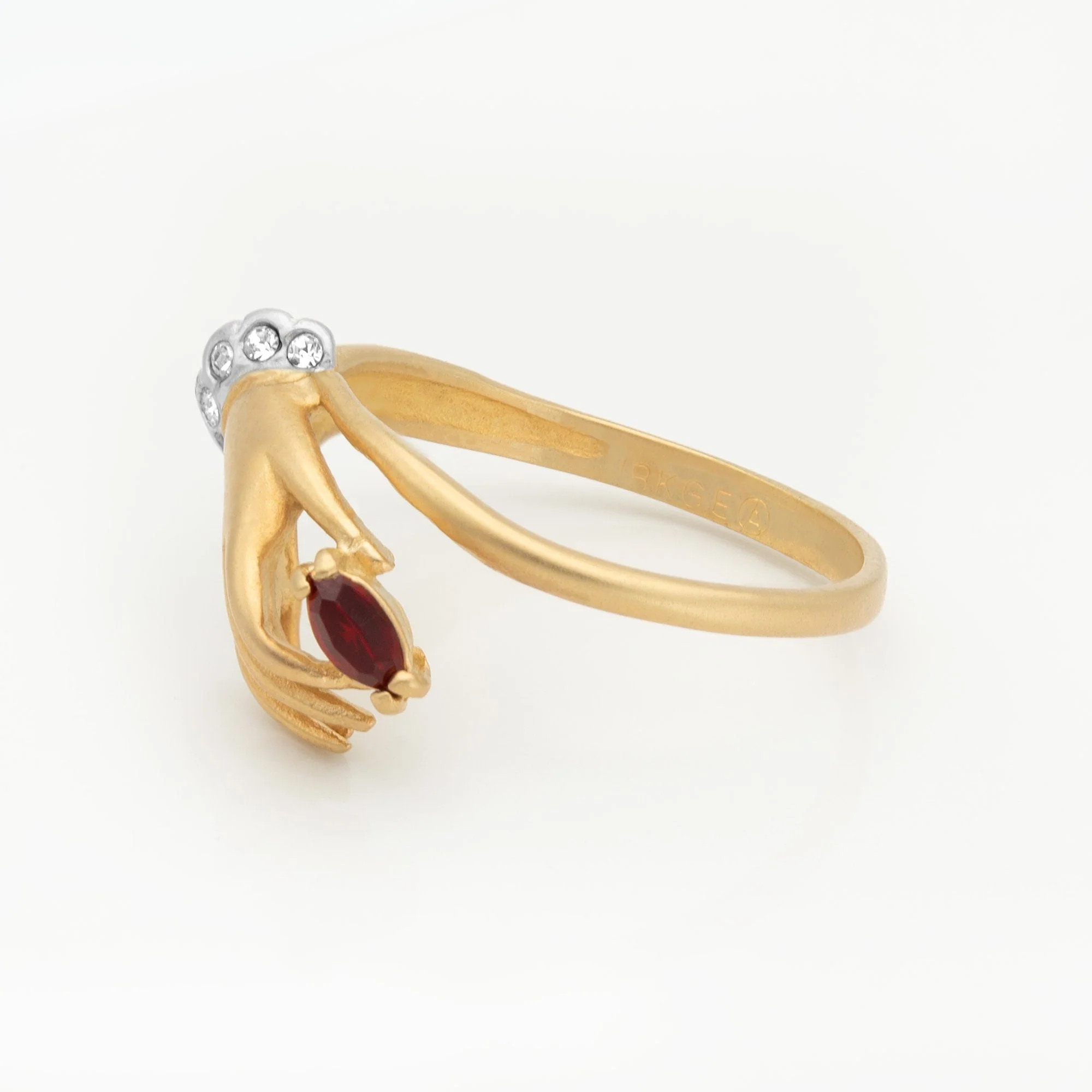 Vintage Austrian Crystals 18k Yellow Gold Matte or Polished Finish Made in USA by PVD Vintage Jewelry - Image 4