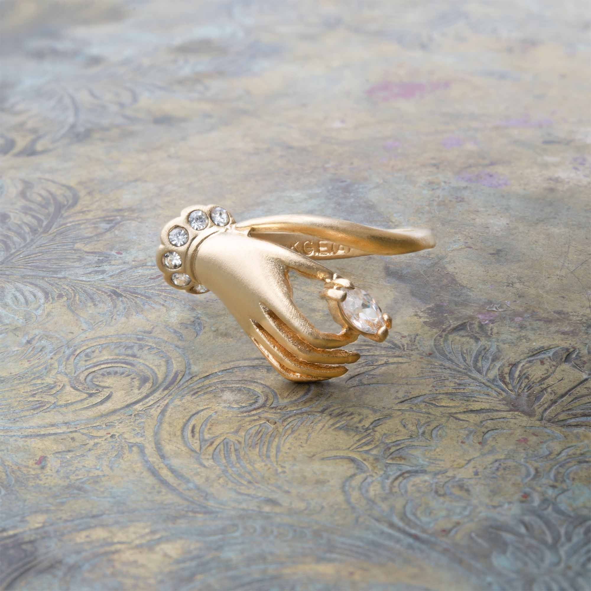Vintage Austrian Crystals 18k Yellow Gold Matte or Polished Finish Made in USA by PVD Vintage Jewelry - Image 42