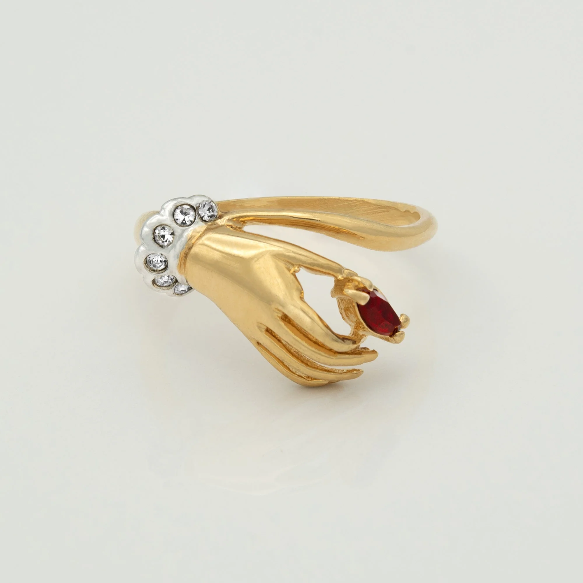 Vintage Austrian Crystals 18k Yellow Gold Matte or Polished Finish Made in USA by PVD Vintage Jewelry - Image 7
