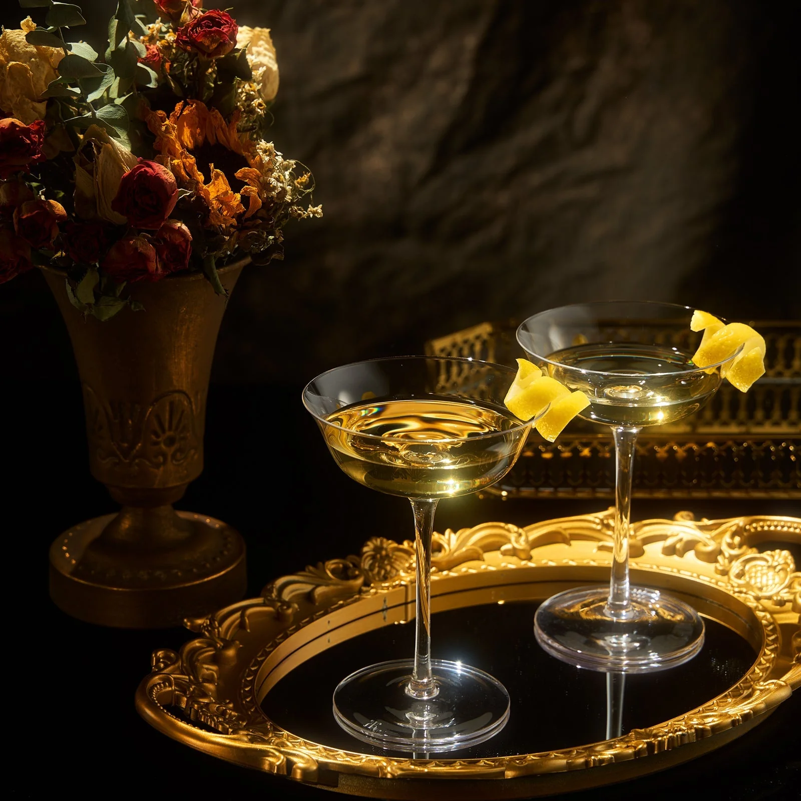 Vintage Crystal Coupe Glasses, Set of 2, Clear Radiance - Champagne, Martini, Cocktails - Hand Blown Classy Glass -Timeless Art Deco Design - Durable Sparkling Cocktail Barware, Home Bar (8 OZ) by The Wine Savant - Image 2