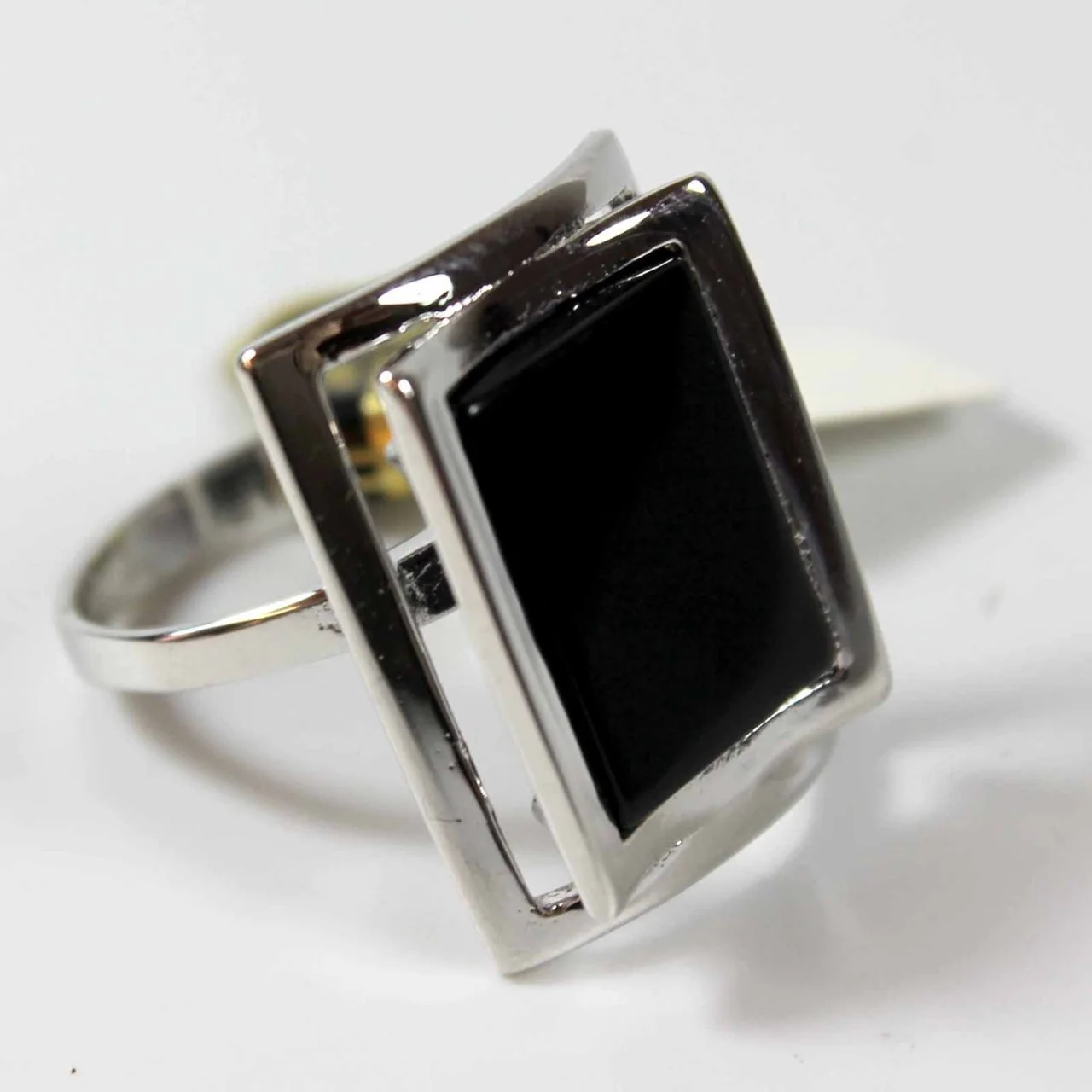 Vintage Genuine Onyx Rectangle 18k Yellow Gold Electroplated Made in USA #R327 by PVD Vintage Jewelry - Image 6