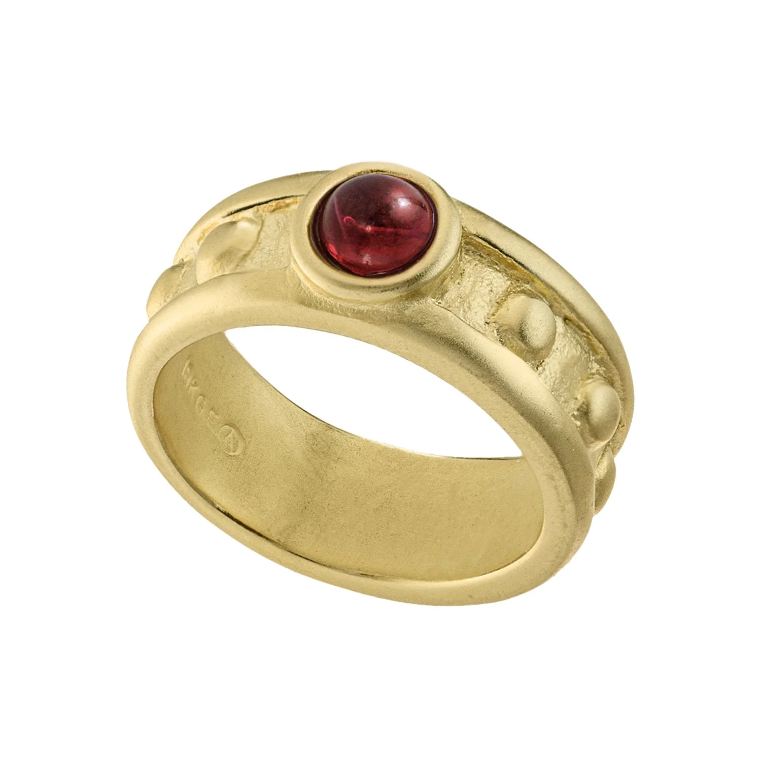 Vintage Ring 1970s Sapphire Cabocon Glass Ring 18k Brushed Gold September Birthstone #R3095 by PVD Vintage Jewelry - Image 14