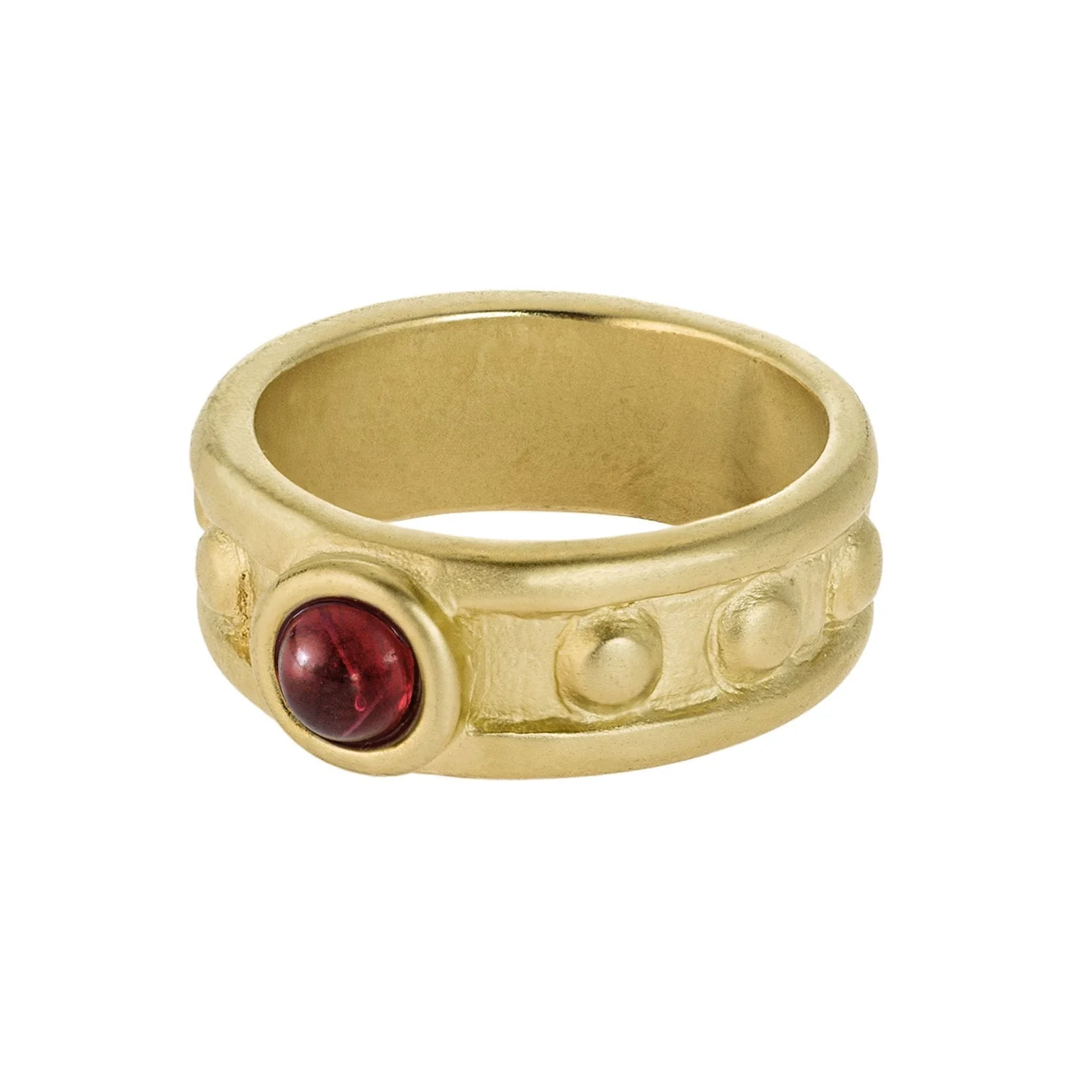 Vintage Ring 1970s Sapphire Cabocon Glass Ring 18k Brushed Gold September Birthstone #R3095 by PVD Vintage Jewelry - Image 18