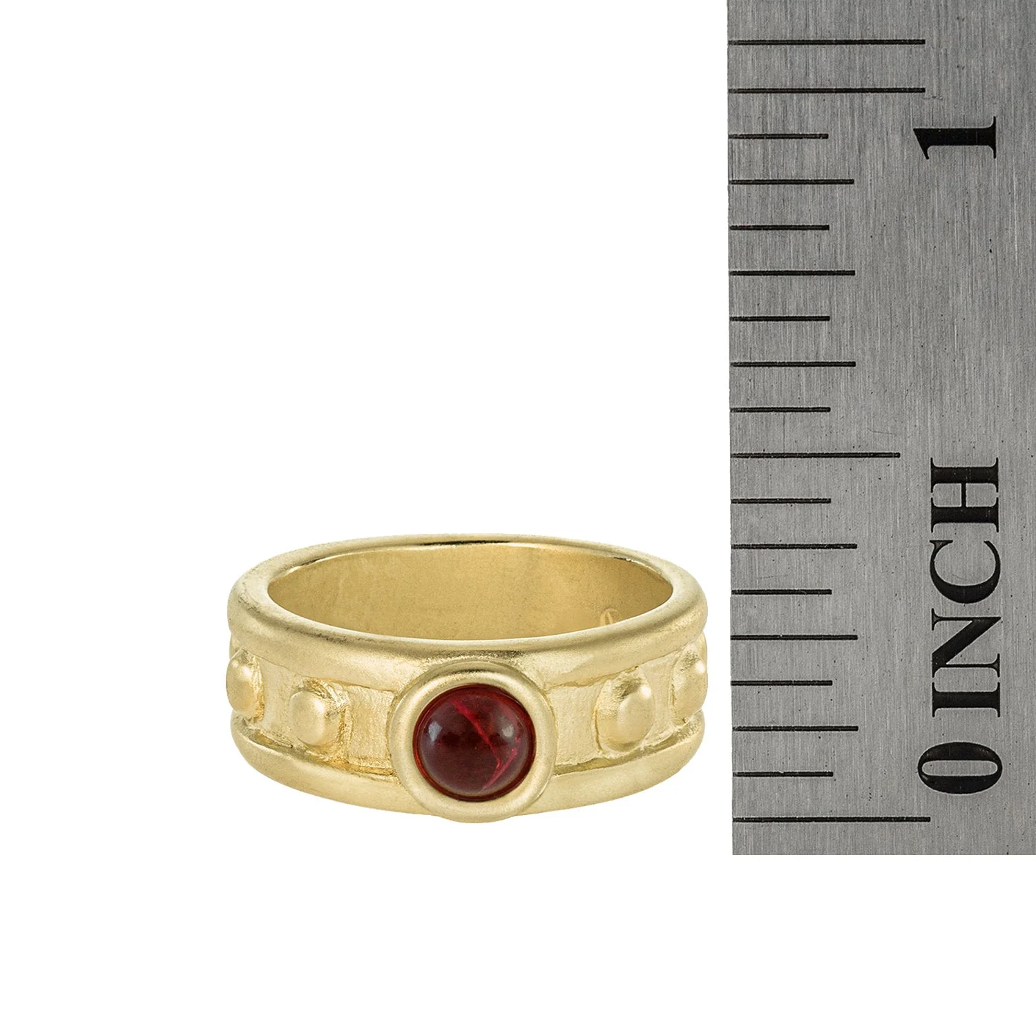 Vintage Ring 1970s Sapphire Cabocon Glass Ring 18k Brushed Gold September Birthstone #R3095 by PVD Vintage Jewelry - Image 20