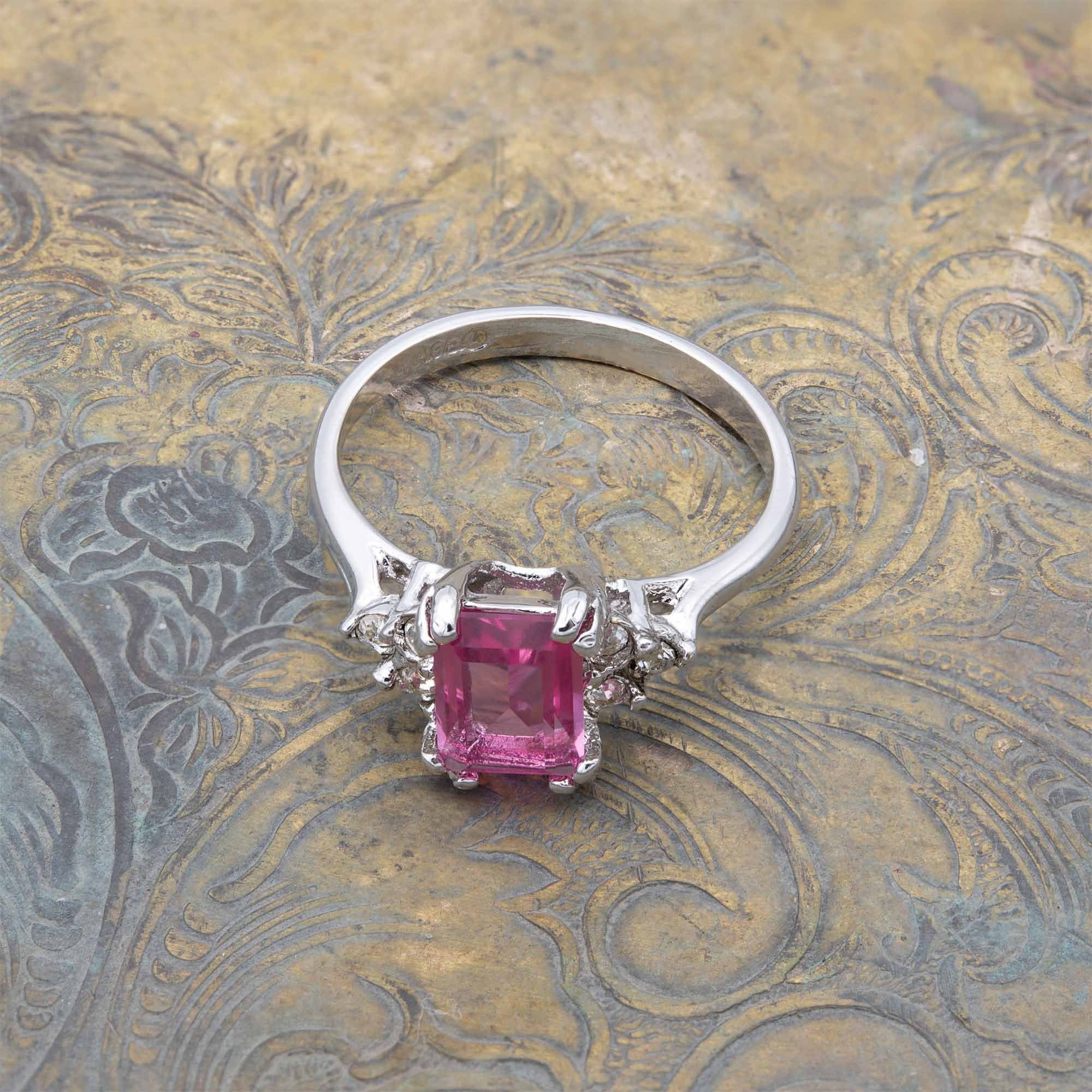 Vintage Ring Clear Austrian Crystals 18k Yellow Gold Electroplated Womens Birthstone Made in USA by PVD Vintage Jewelry - Image 25