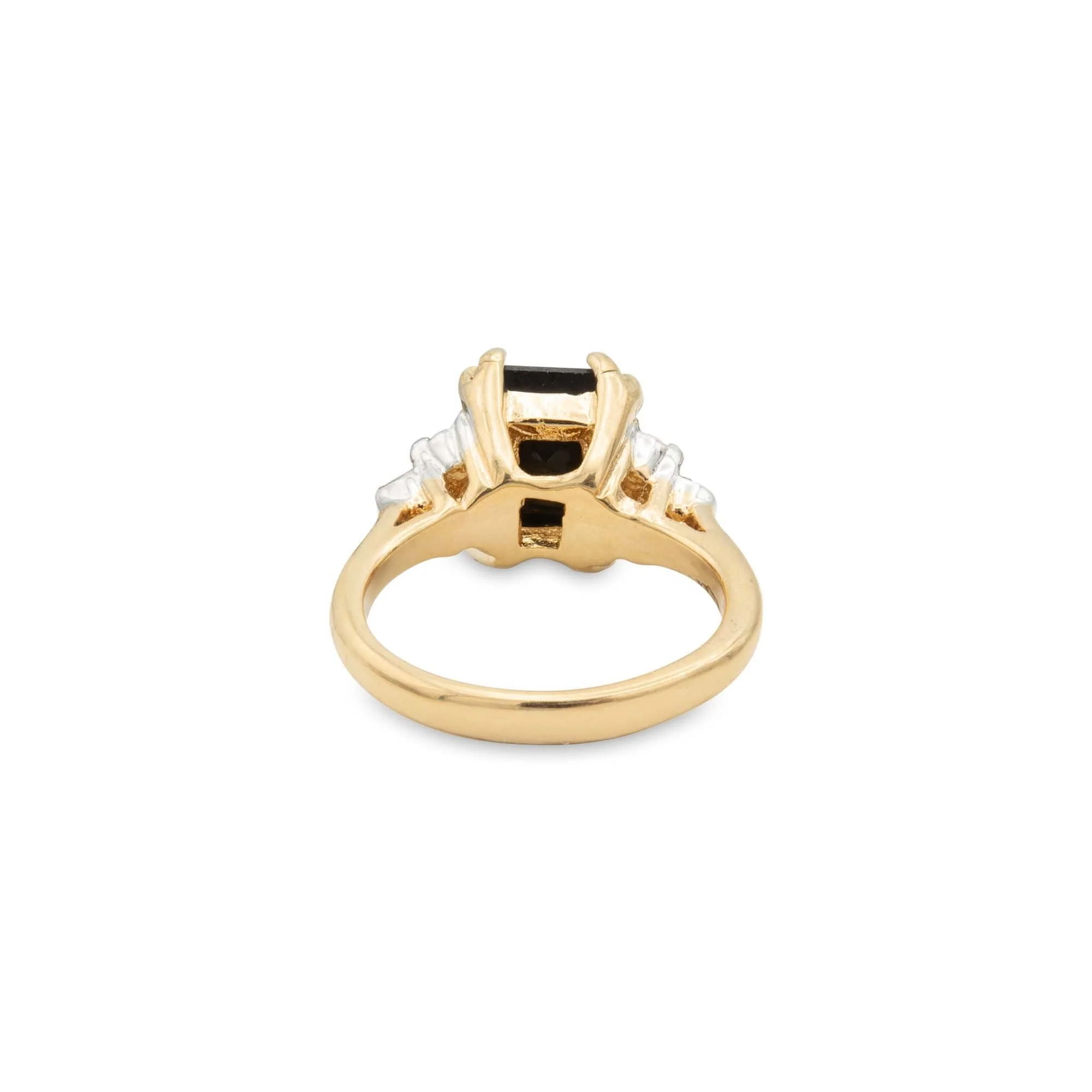 Vintage Ring Clear Austrian Crystals 18k Yellow Gold Electroplated Womens Birthstone Made in USA by PVD Vintage Jewelry - Image 38