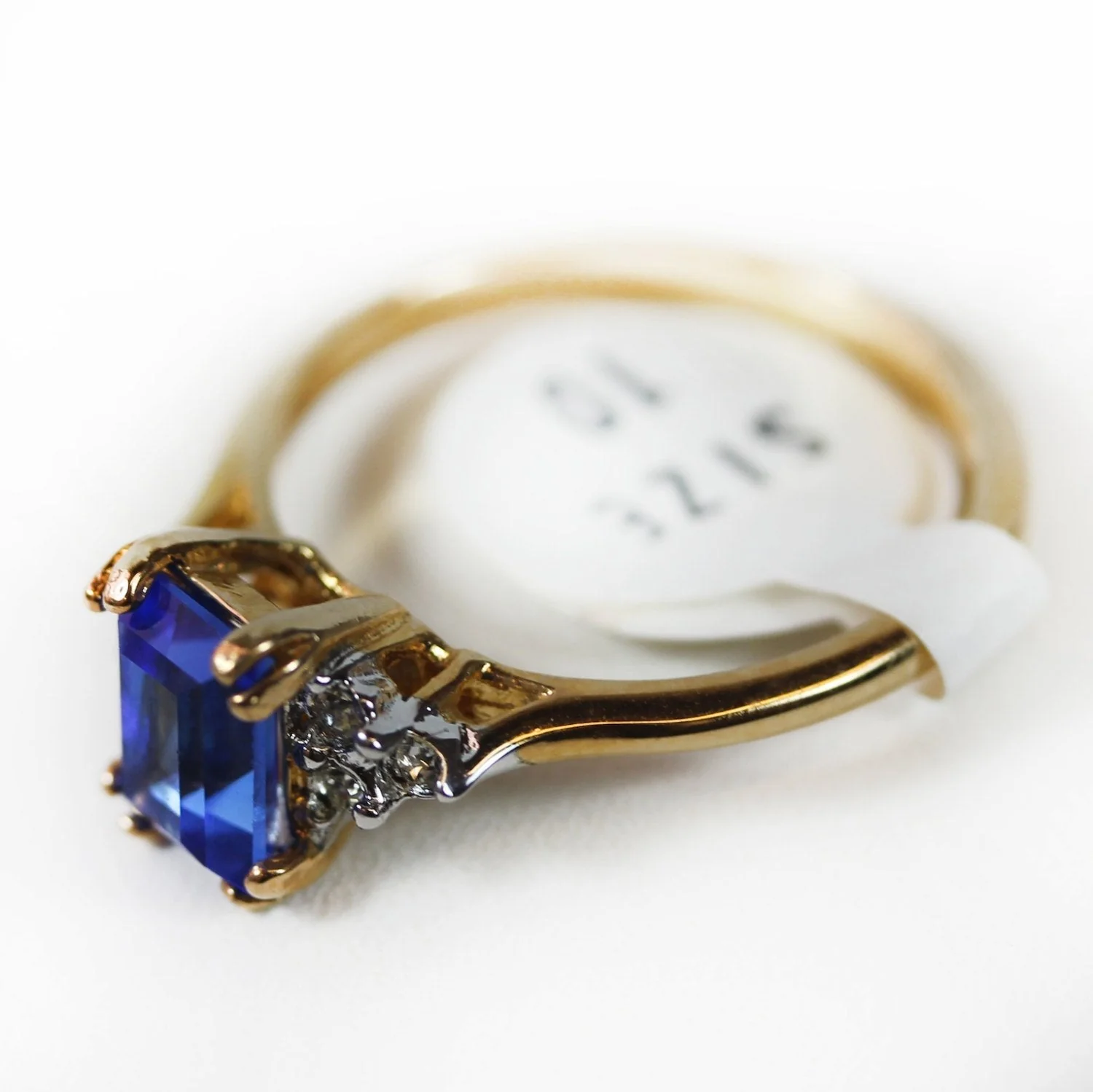 Vintage Ring Clear Austrian Crystals 18k Yellow Gold Electroplated Womens Birthstone Made in USA by PVD Vintage Jewelry - Image 4