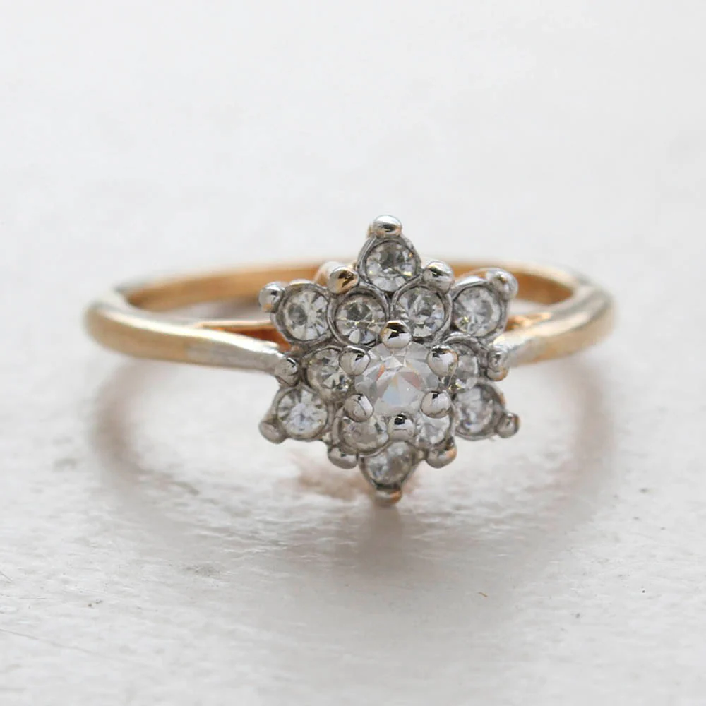 Vintage Rose and Amethyst Austrian Crystal Star Ring 18k Yellow Gold Electroplate Made in the USA by PVD Vintage Jewelry - Image 11