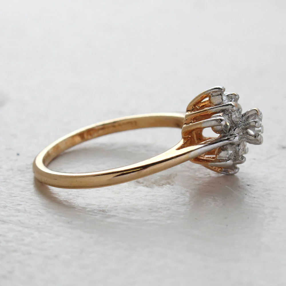 Vintage Rose and Amethyst Austrian Crystal Star Ring 18k Yellow Gold Electroplate Made in the USA by PVD Vintage Jewelry - Image 12