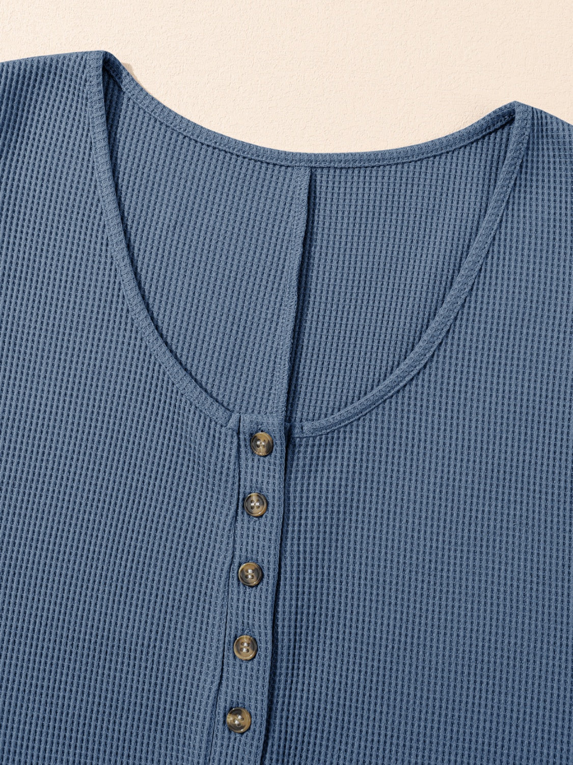 Waffle-Knit Half Button Sleeveless Romper with Pockets - Image 13