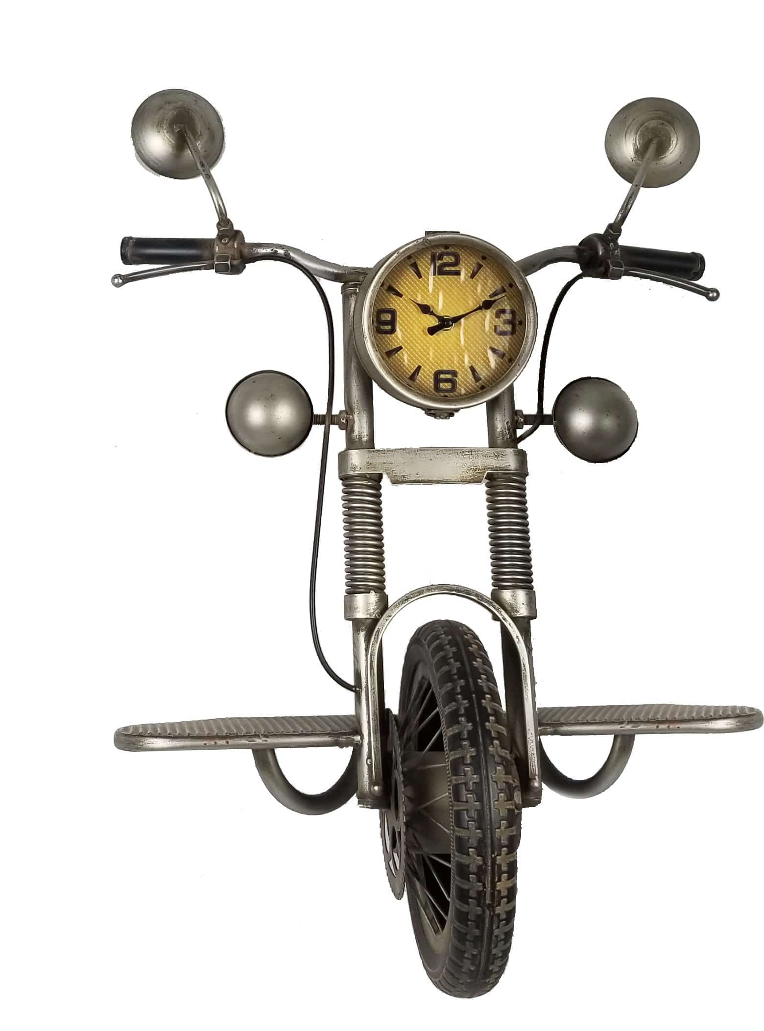 Wall clock - Metal Motorcycle Wall Clock by Peterson Housewares & Artwares - Image 2