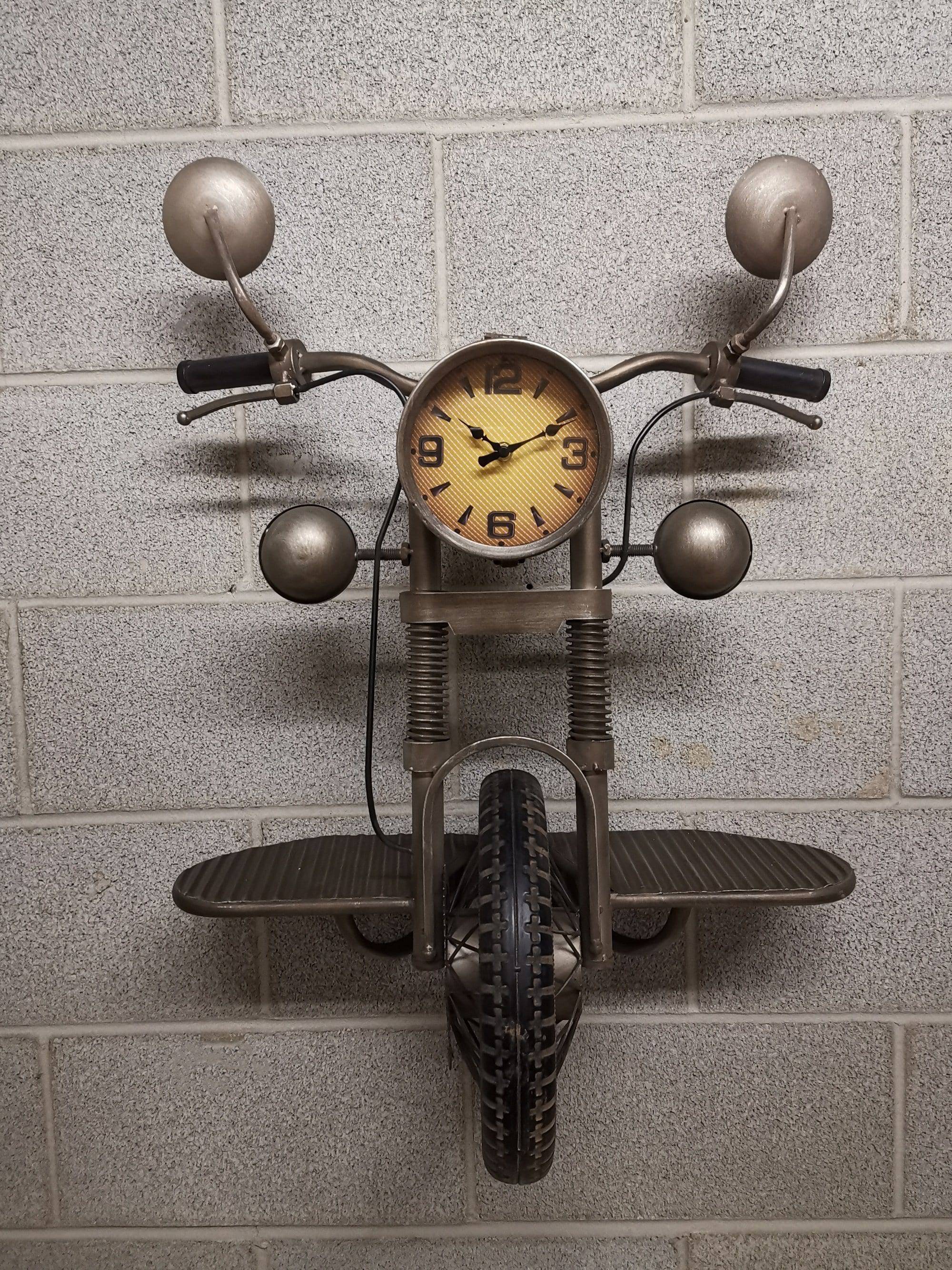 Wall clock - Metal Motorcycle Wall Clock by Peterson Housewares & Artwares - Image 3