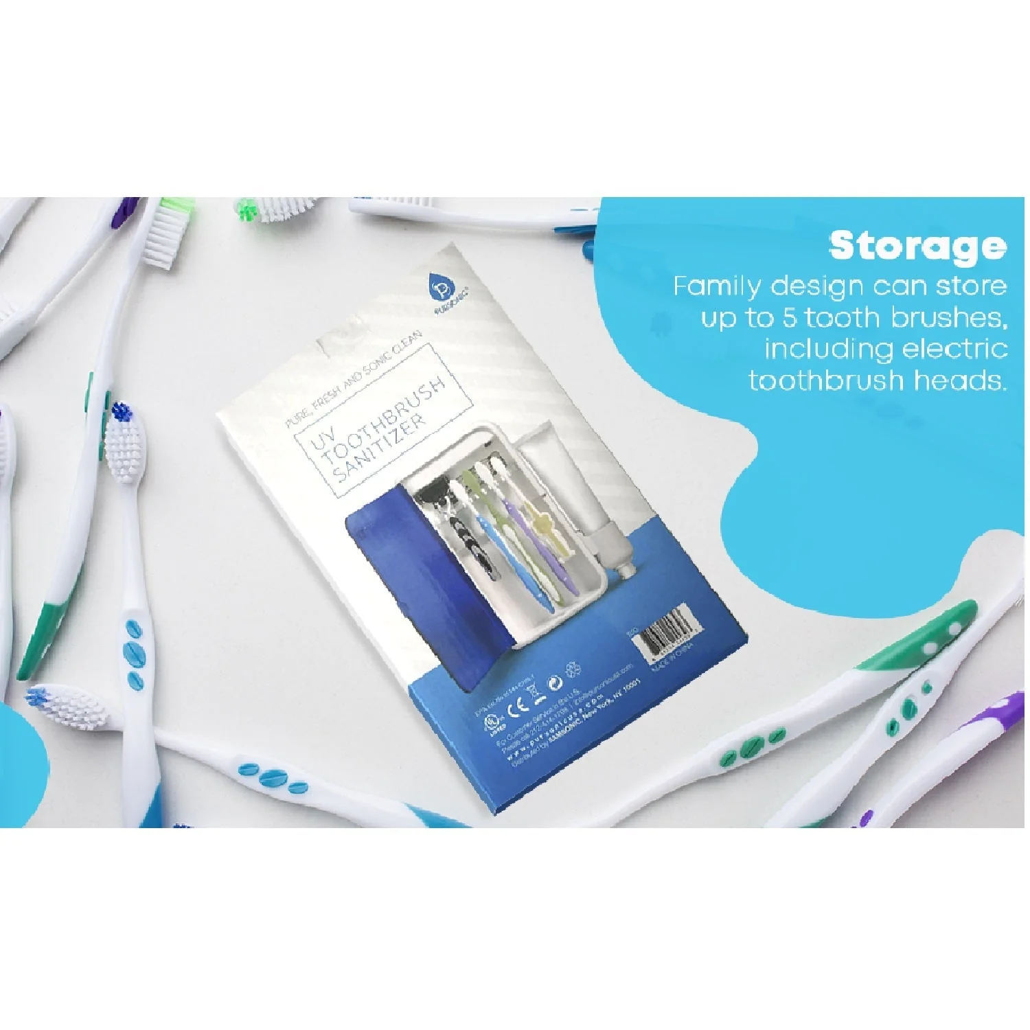 Wall Mountable Portable UV Toothbrush Sanitizer by Pursonic - Image 3
