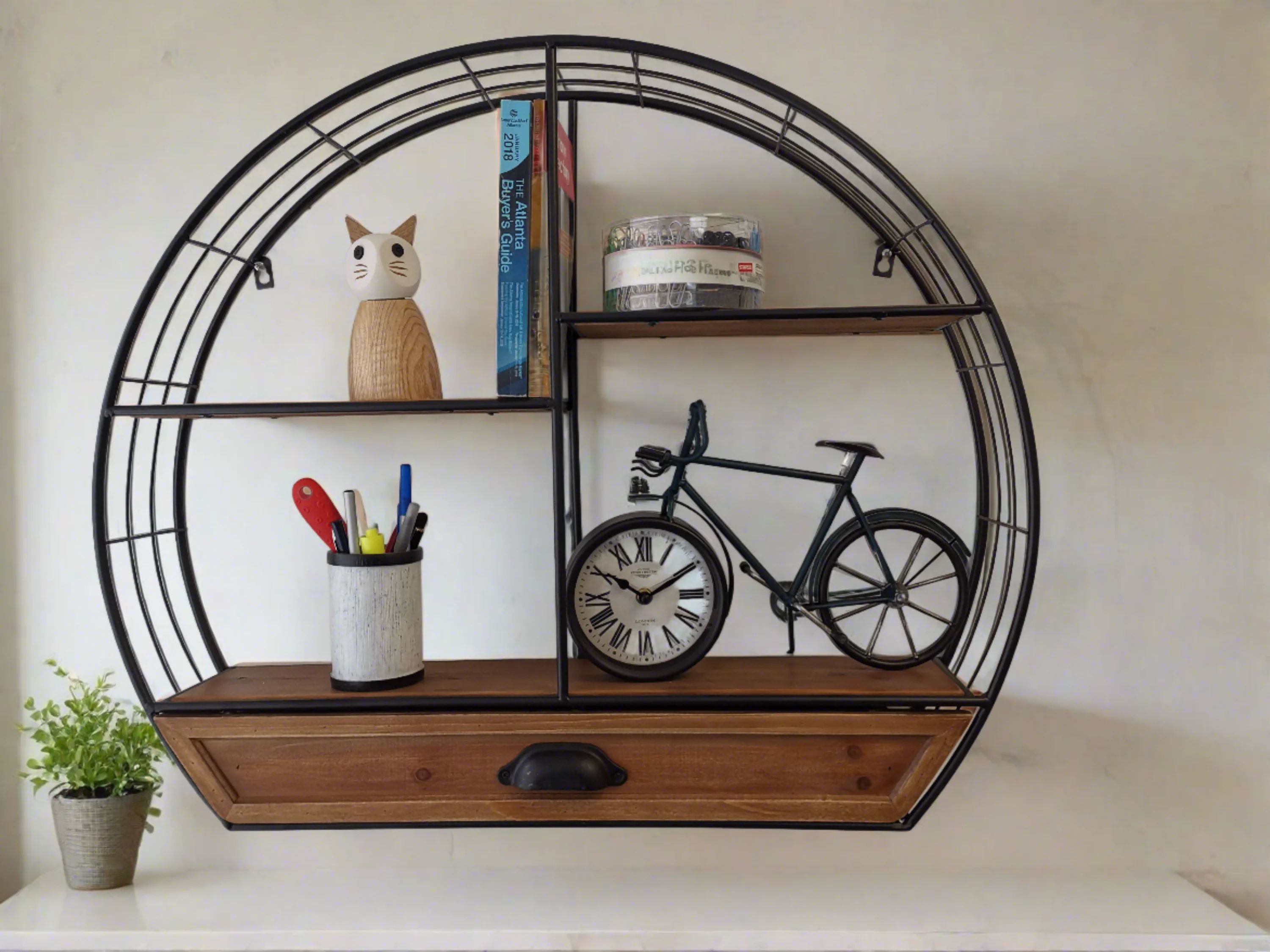 Wall/Table clock - Roman Numbers Bike Table Clock by Peterson Housewares & Artwares - Image 5