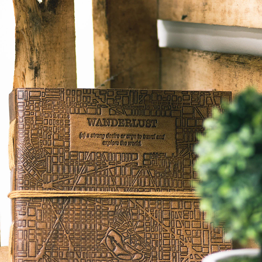 Wanderlust 7x7 Artist Handmade Leather Journal by Soothi - Image 2