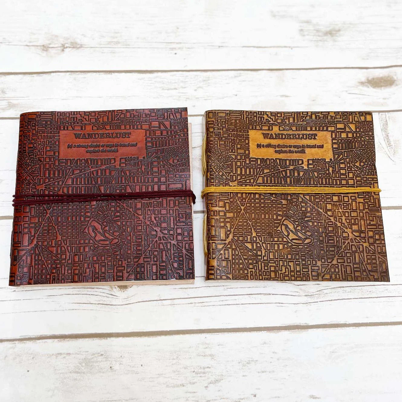 Wanderlust 7x7 Artist Handmade Leather Journal by Soothi - Image 3