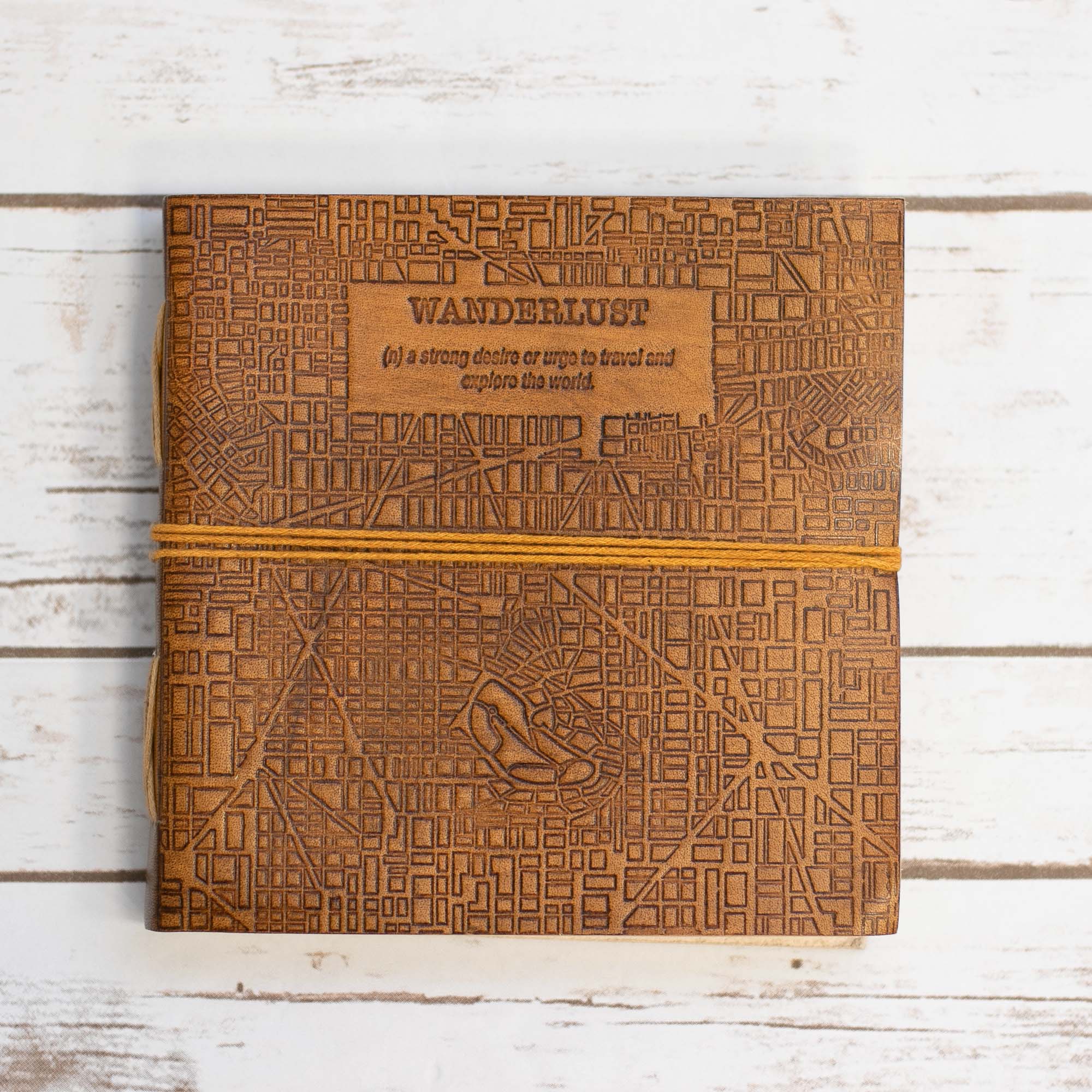 Wanderlust 7x7 Artist Handmade Leather Journal by Soothi - Image 5