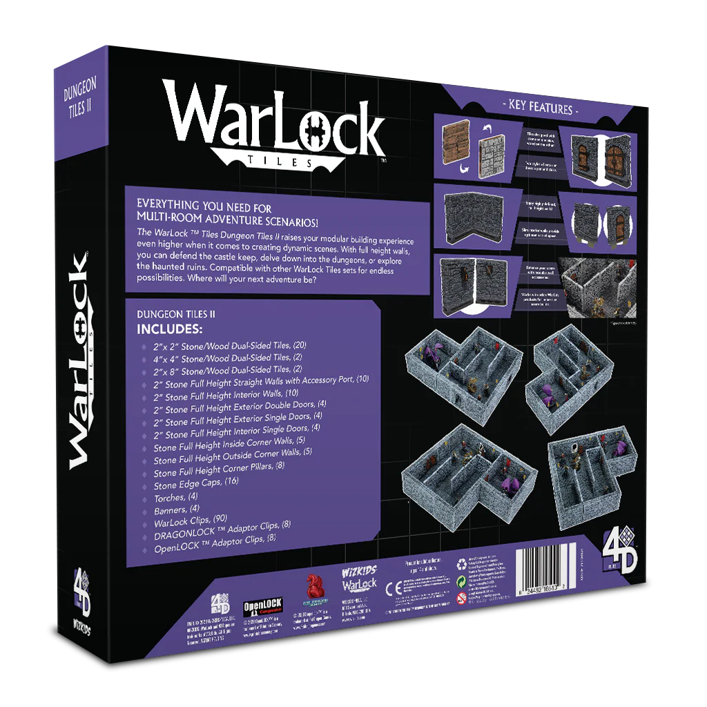 WarLock Tiles: Dungeon Tiles II – Full Height Stone Walls - Image 2